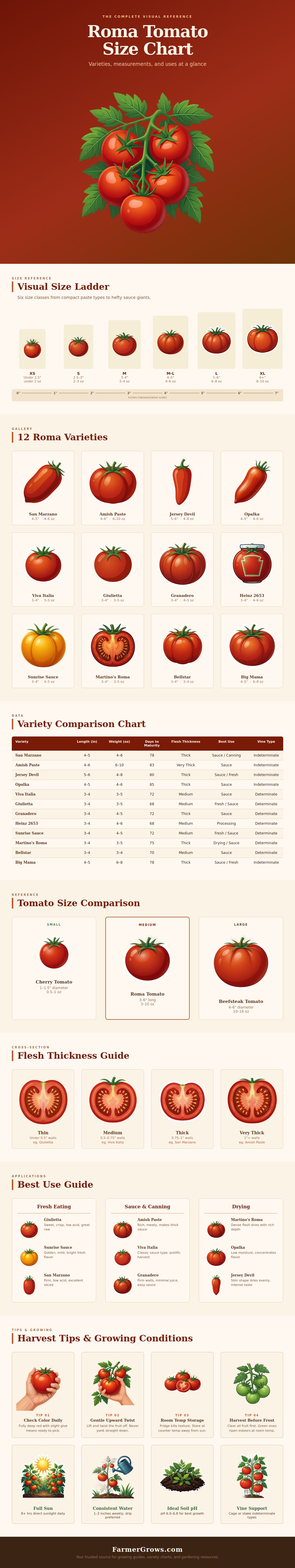 Roma Tomato Size Chart