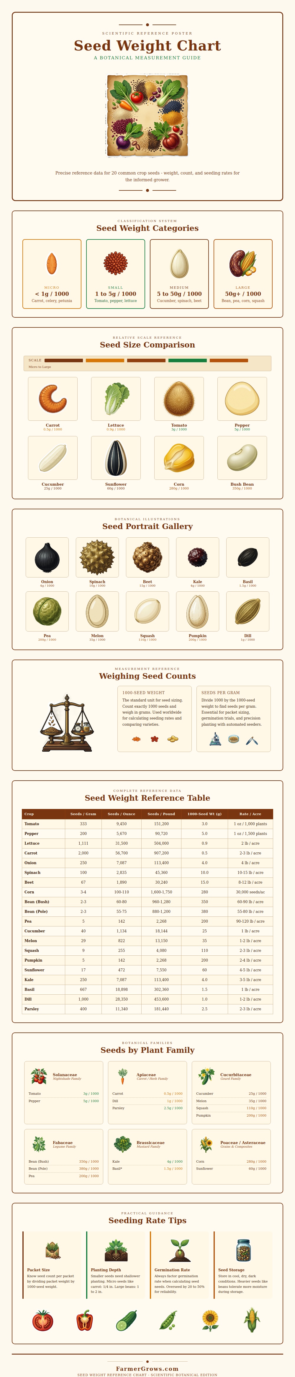 Seed Weight Chart