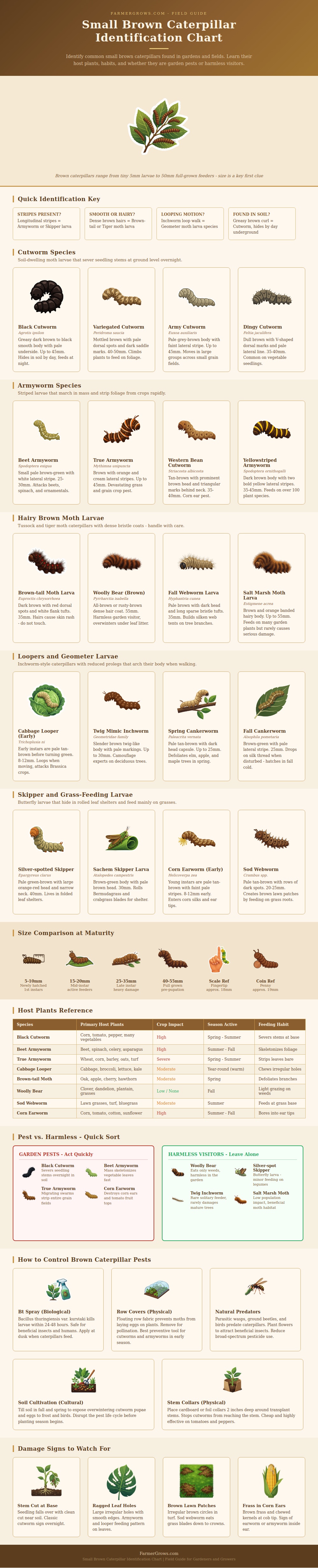 Small Brown Caterpillar Identification Chart
