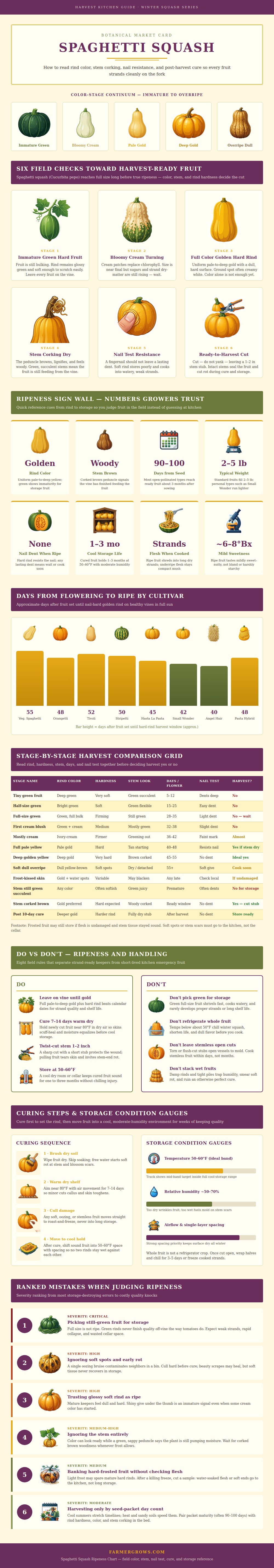 Spaghetti Squash Ripeness Chart