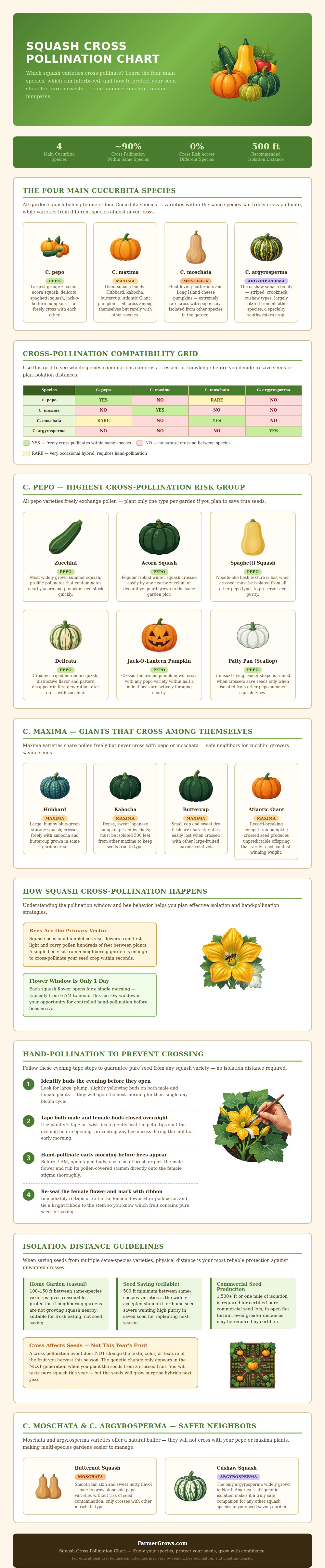 Squash Cross Pollination Chart