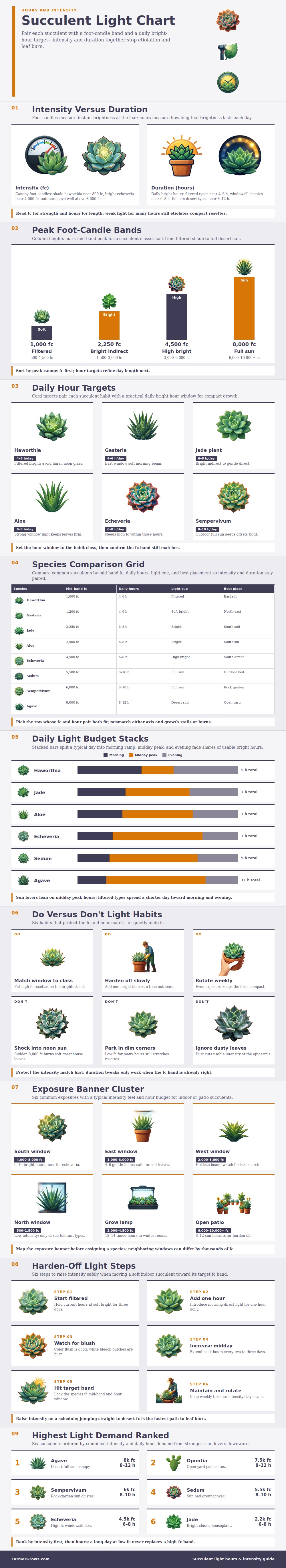Succulent Light Chart