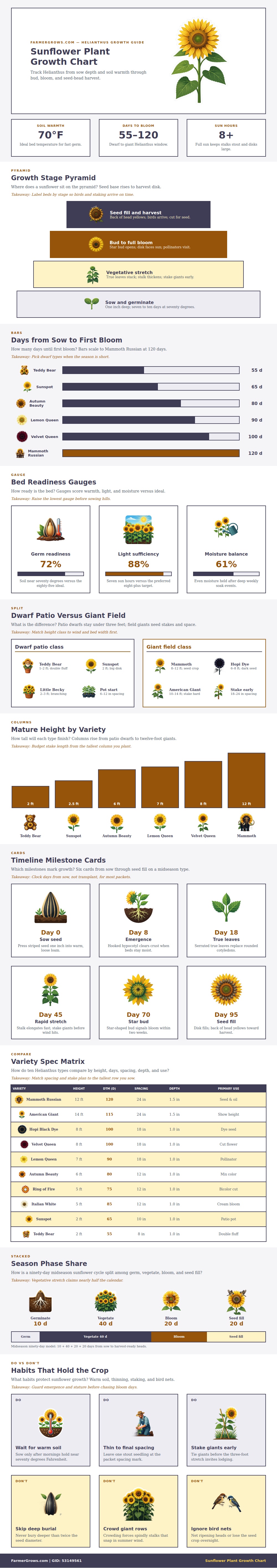 Sunflower Plant Growth Chart