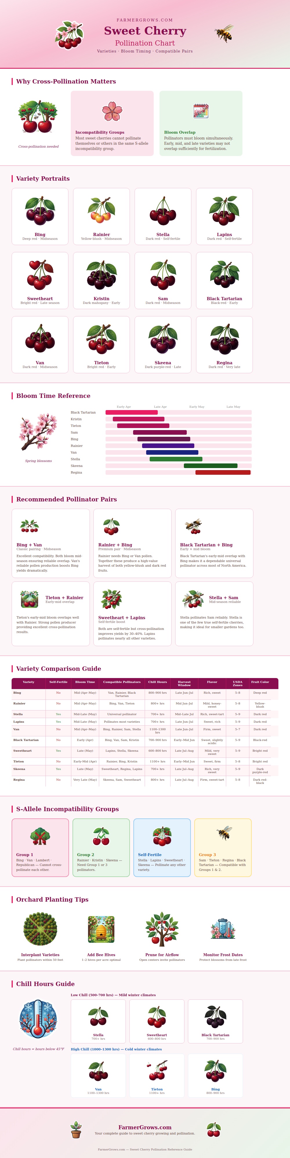 Sweet Cherry Pollination Chart