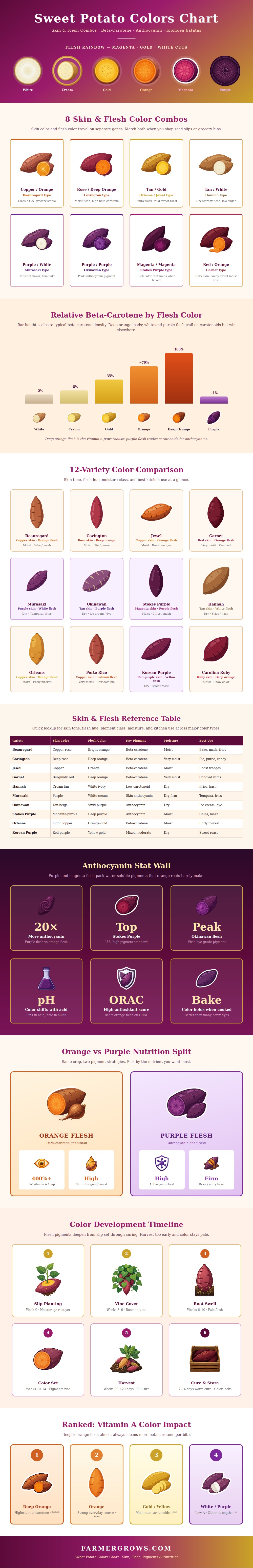 Sweet Potato Colors Chart