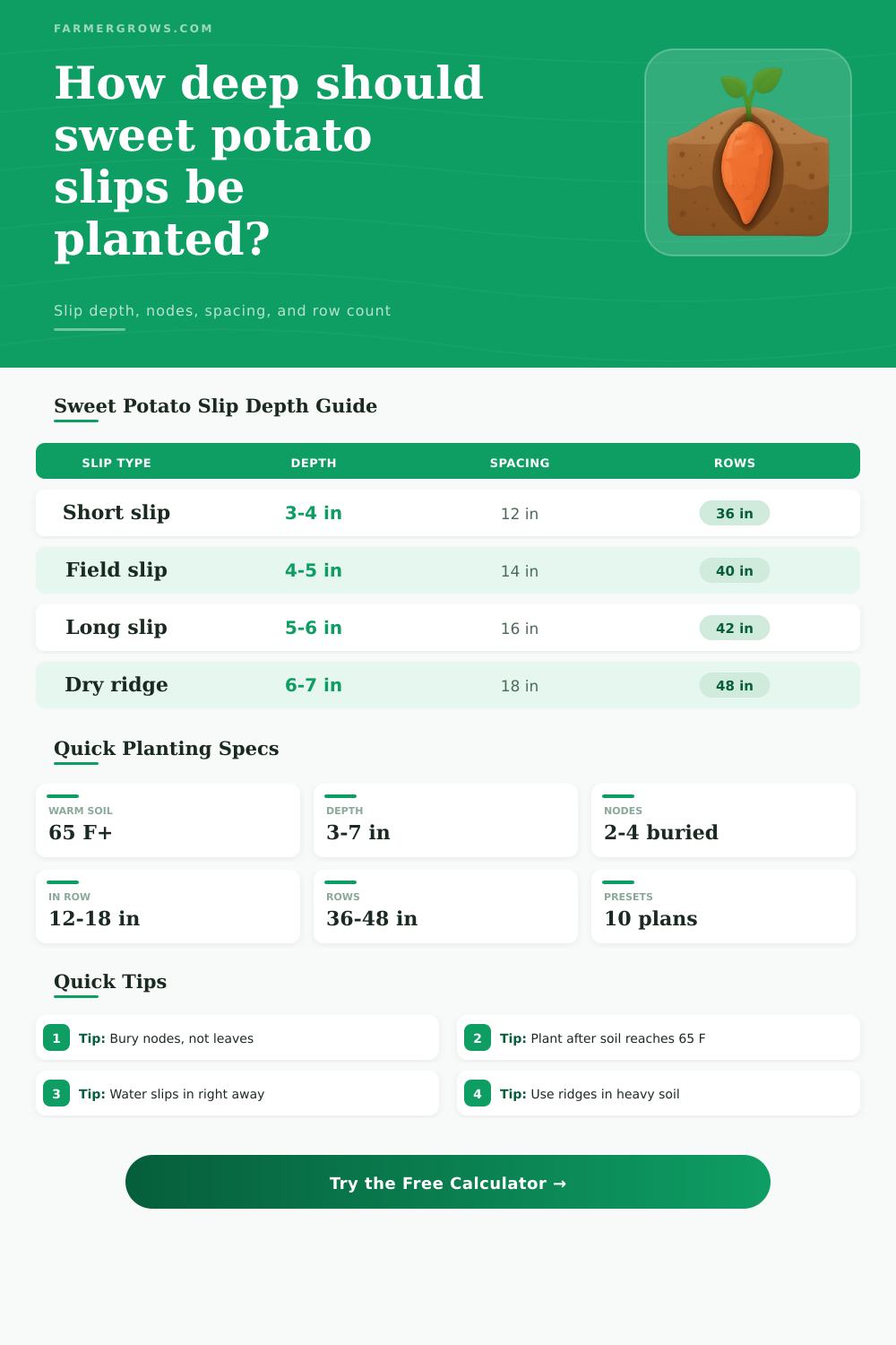 Sweet Potato Planting Depth Calculator