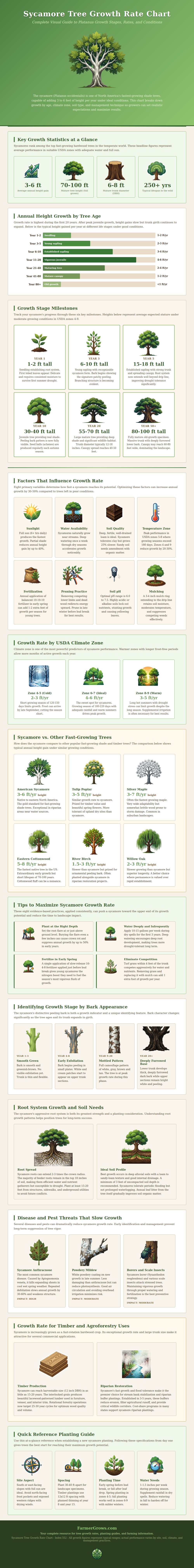 Sycamore Tree Growth Rate Chart