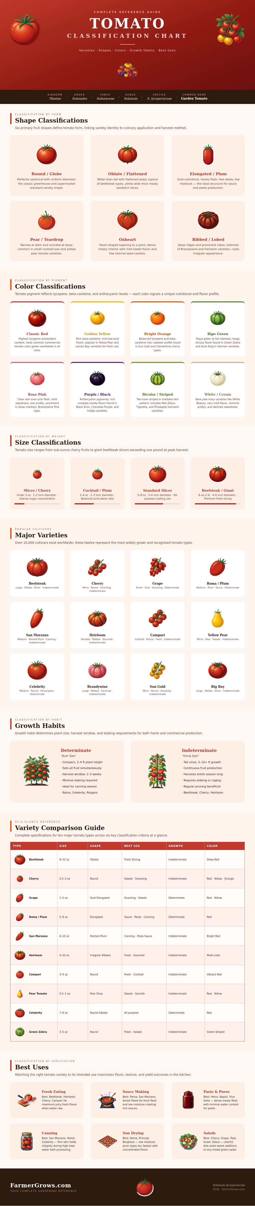 Tomato Classification Chart