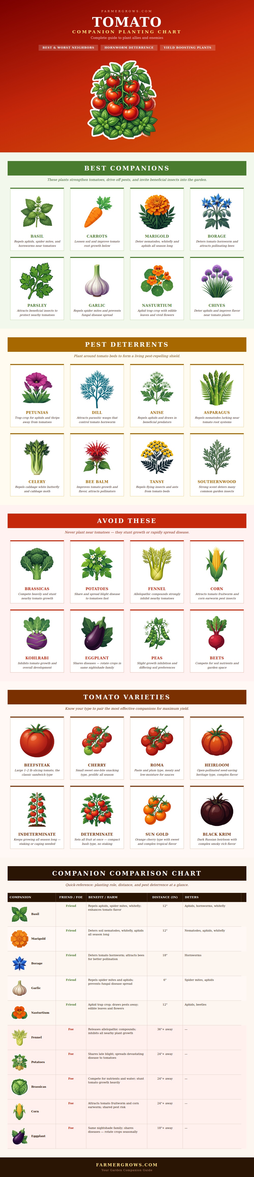 Tomato Companion Planting Chart