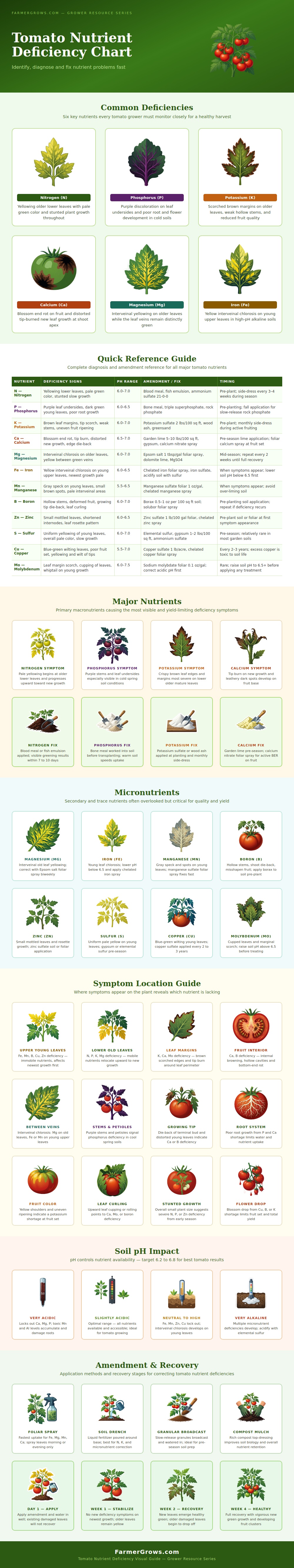 Tomato Nutrient Deficiency Chart