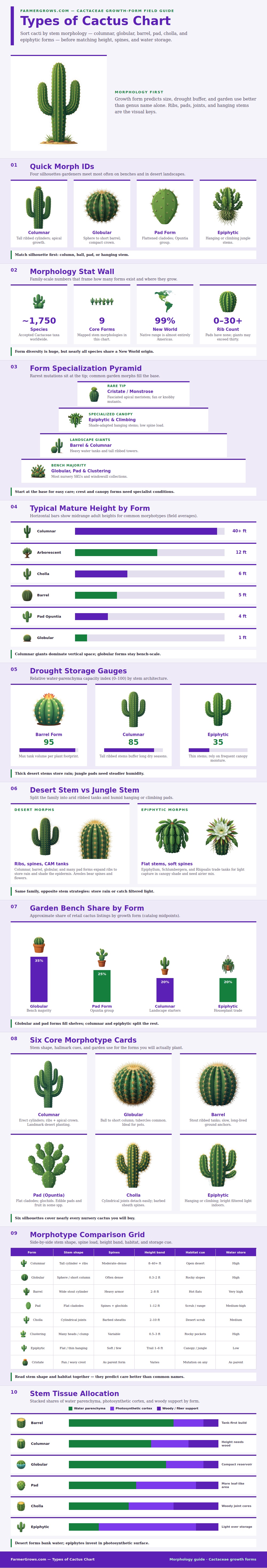 Types Of Cactus Chart