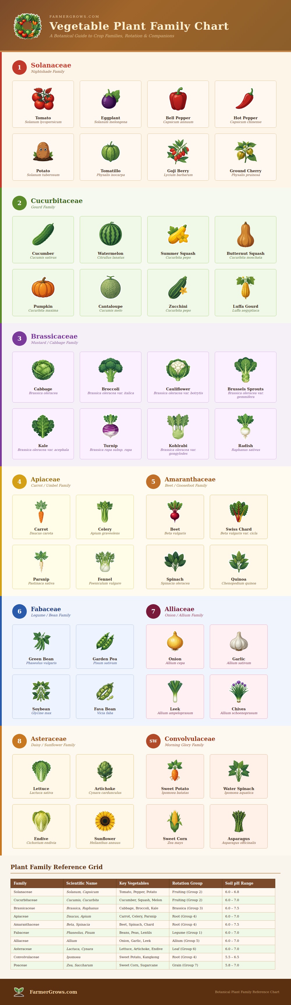 Vegetable Plant Family Chart