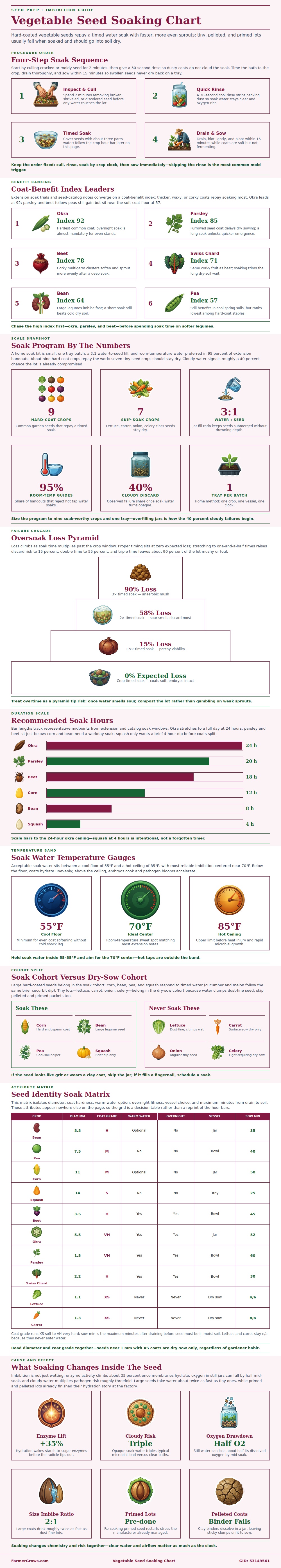 Vegetable Seed Soaking Chart