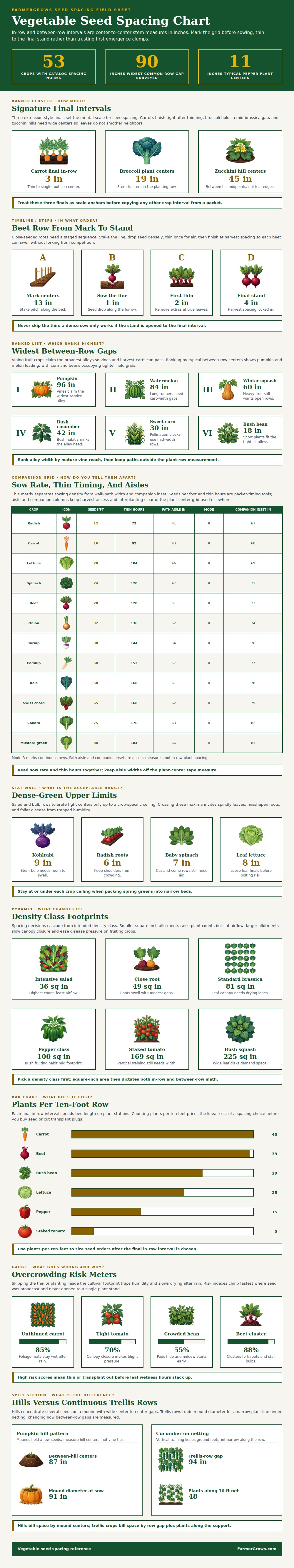 Vegetable Seed Spacing Chart