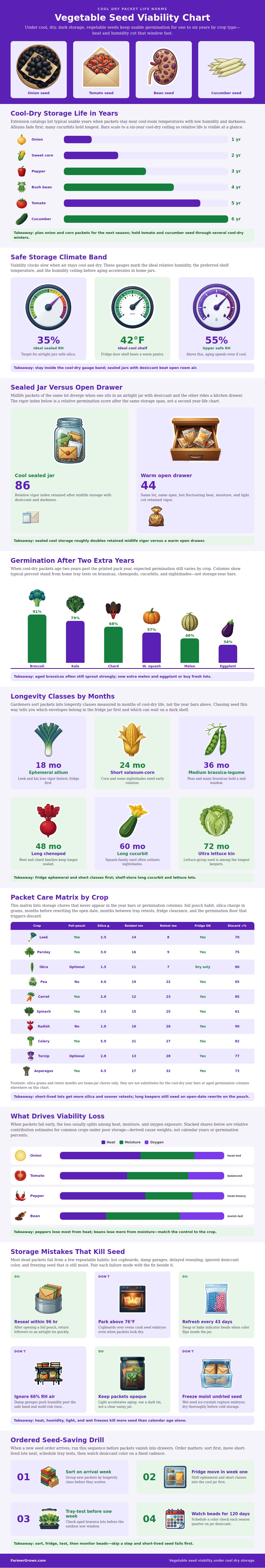 Vegetable Seed Viability Chart