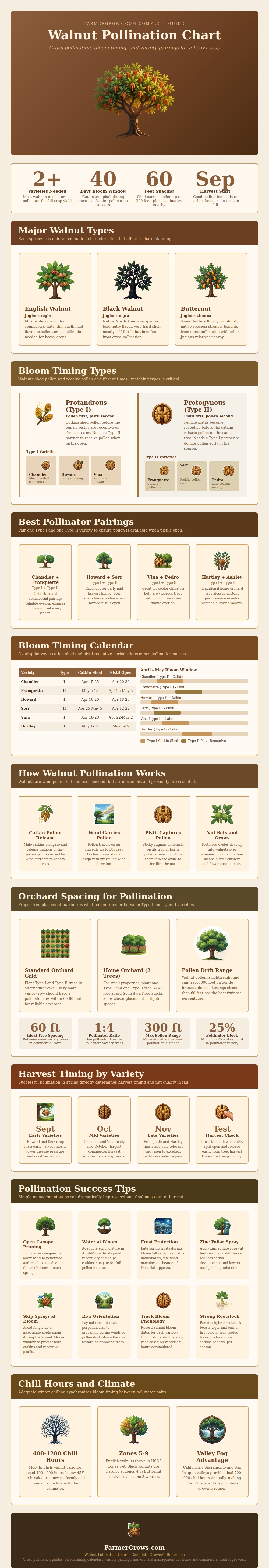 Walnut Pollination Chart