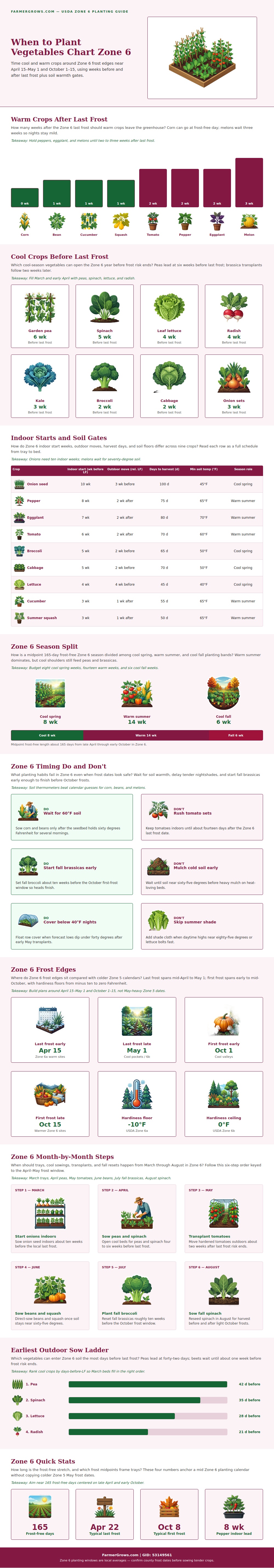 When To Plant Vegetables Chart Zone 6