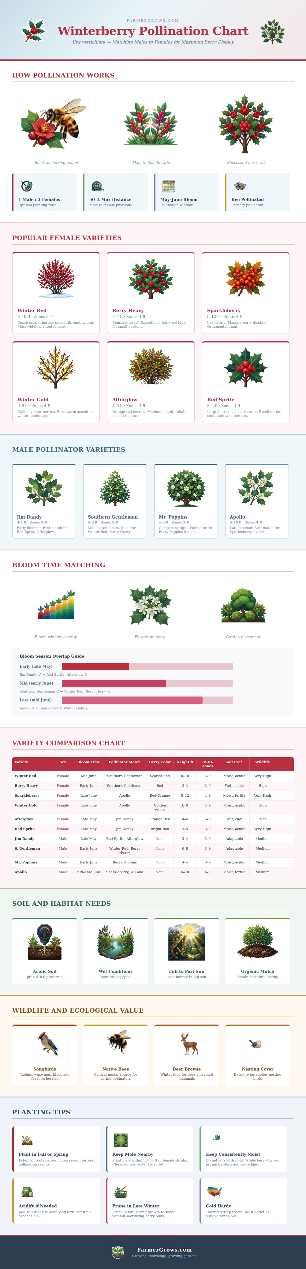 Winterberry Pollination Chart