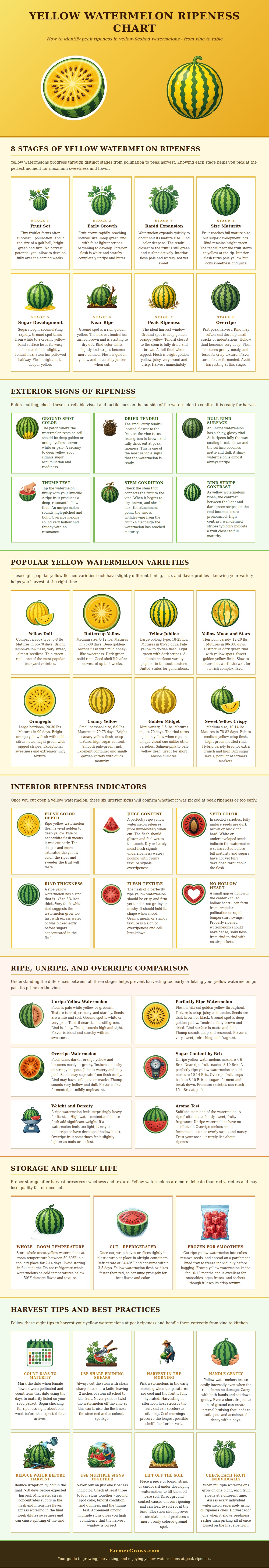 Yellow Watermelon Ripeness Chart