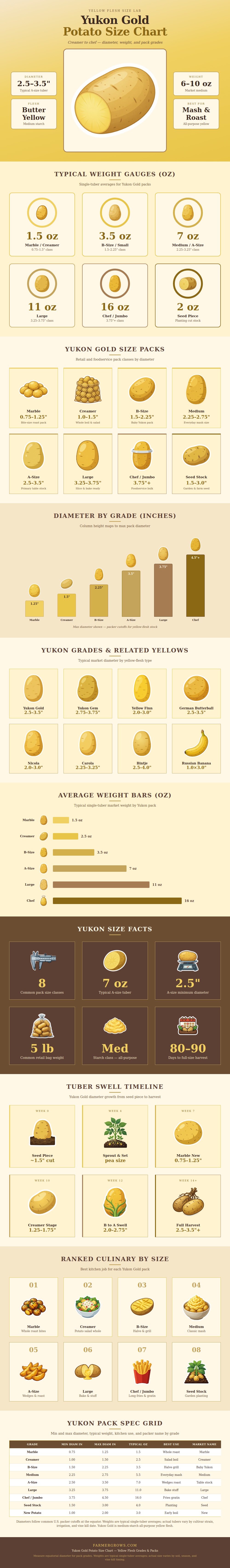 Yukon Gold Potato Size Chart