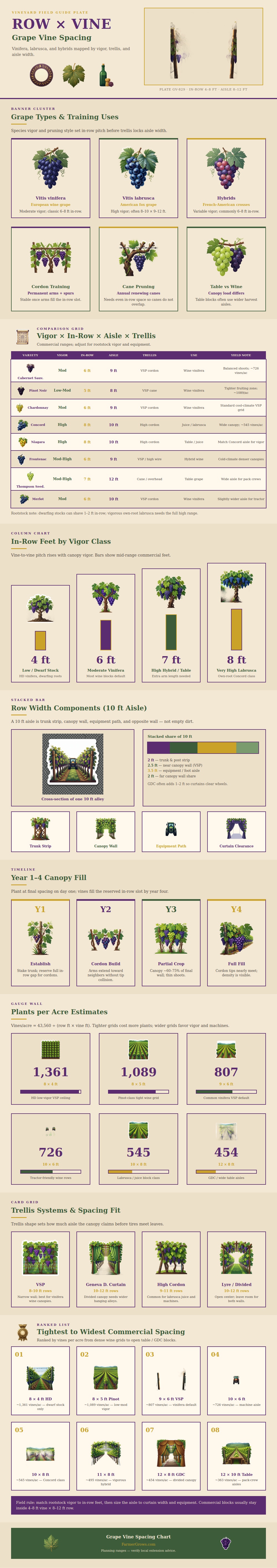 Grape Vine Spacing Chart
