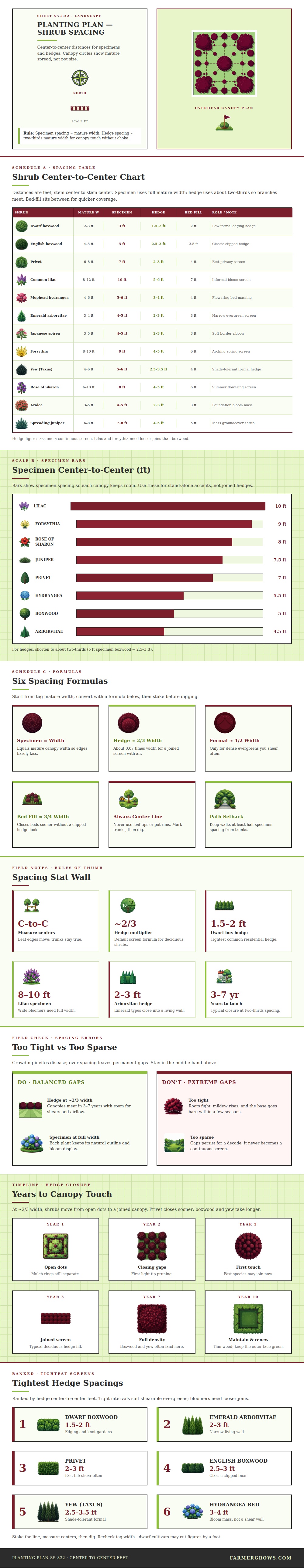 Shrub Spacing Chart